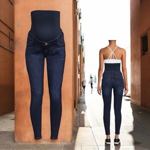 New Over The Belly Skinny Maternity Jeans Súper Stretch Pregnancy Pants 8/10 NWT